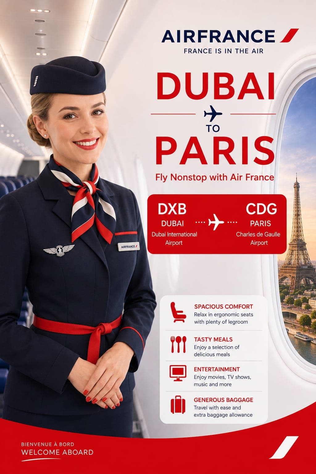 Dubai to Paris Flights | REDE FLIGHTS